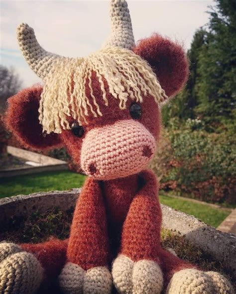 Adorable miniature crocheted Highland Cow (&x27;Hairy Coo&x27;) pattern. . Mini highland cow crochet pattern free